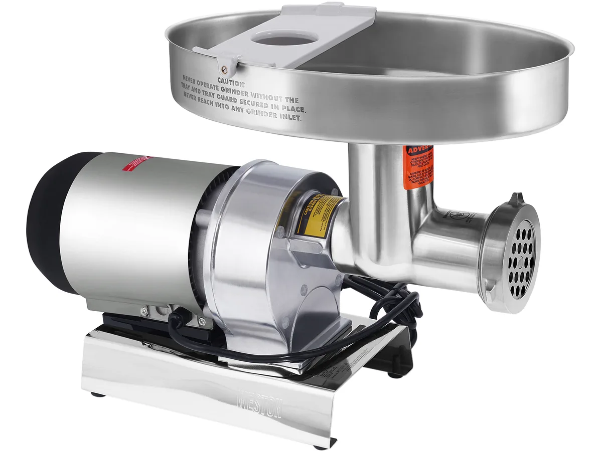 WestonSupply WestonSupply 09-2201-W Butcher Series #22 Meat Grinder 1 HP 750W 120V 60Hz Silver — product photo