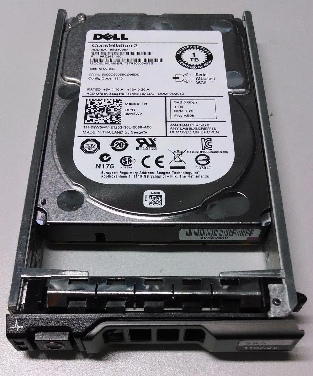 DELL DELL 9W5WV 1TB SAS 2.5in 7.2K 64MB internal hard drive — product photo