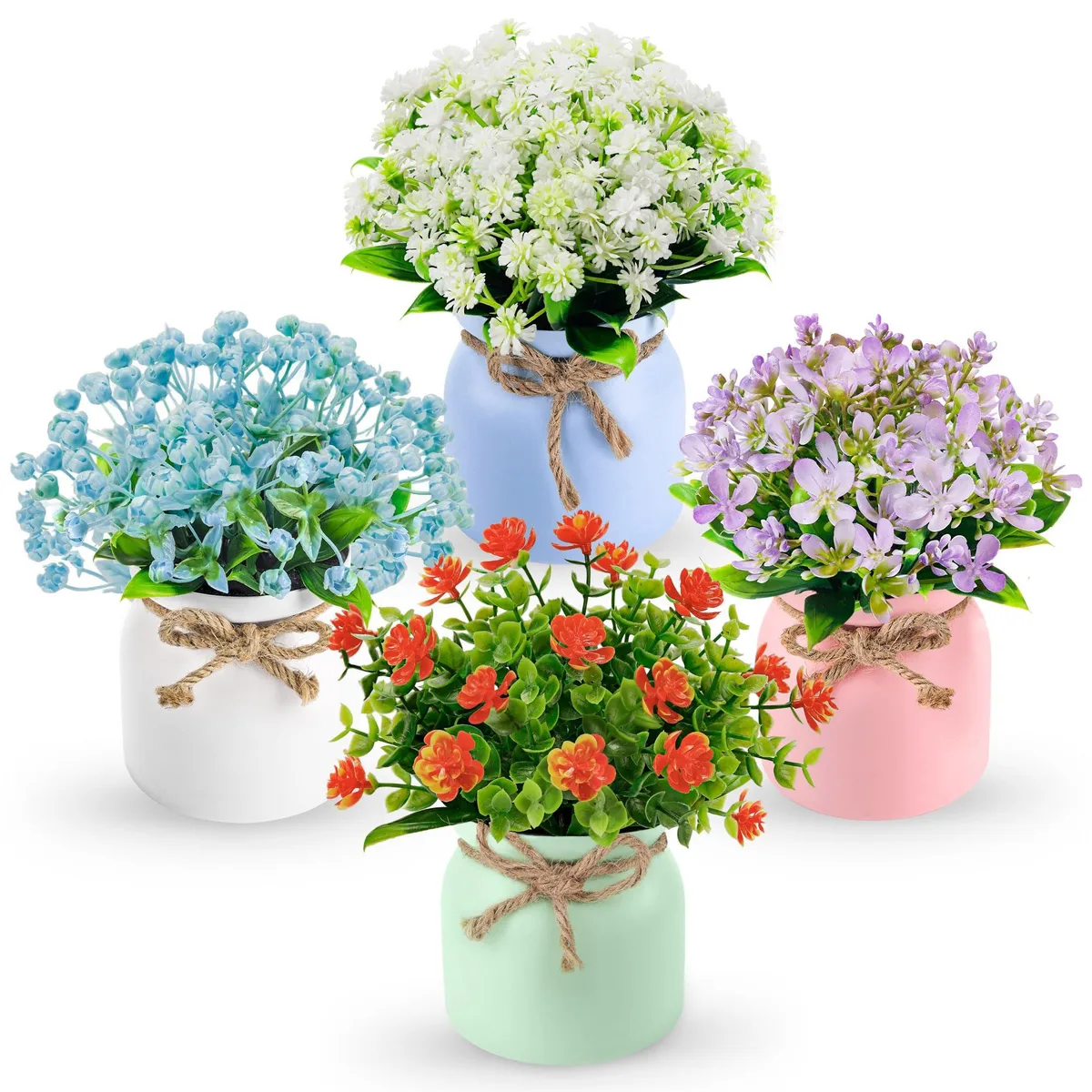  Der Rose 4 Pack Artificial Flowers 50H x 15W x 15D Assorted Pink Polyester — product photo