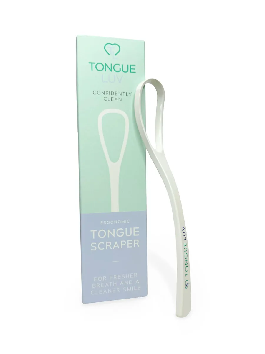 Ergonomic tongue scraper, large size, smooth finish
