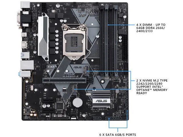 ASUS ASUS PRIME B365M-A Intel motherboard — product photo