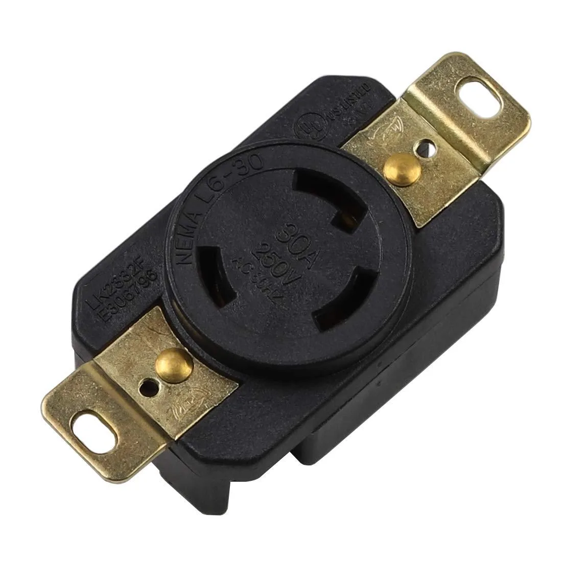 LORDWORLD LORDWORLD LK-2332F NEMA L6-30R 30A 250V Industrial Locking Receptacle — product photo