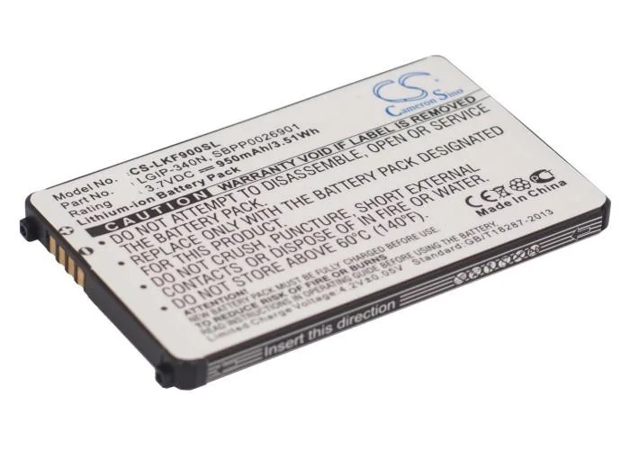 Rectangular lithium battery, light grey finish, 62.65 by 38.9 by 4.9mm
