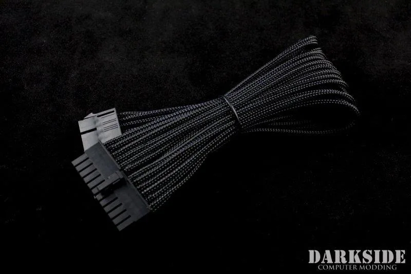 Darkside Computer Modding Darkside Computer Modding 24-Pin ATX 12" 30cm HSL Single Braid Extension Cable Jet Black DS-0178 — product photo