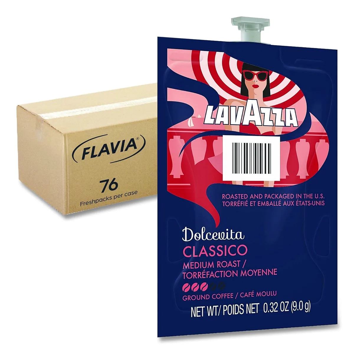Carton of 76 Lavazza Classico coffee pouches, each .32 oz