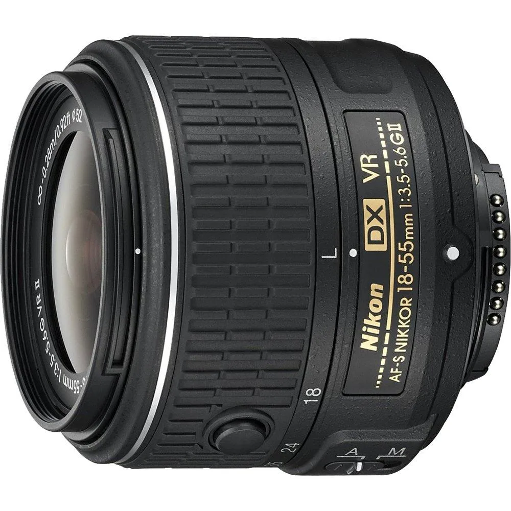 Nikon Inc Nikon AF-S DX NIKKOR 18-55mm f/3.5-5.6G VR II Zoom Lens camera kit — product photo