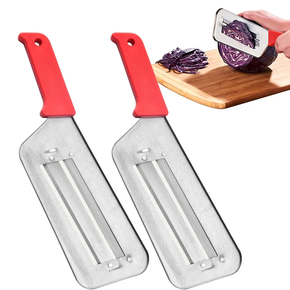  2 Pack Cabbage Chopper Shredder Slicer with Silicone Grips — product photo