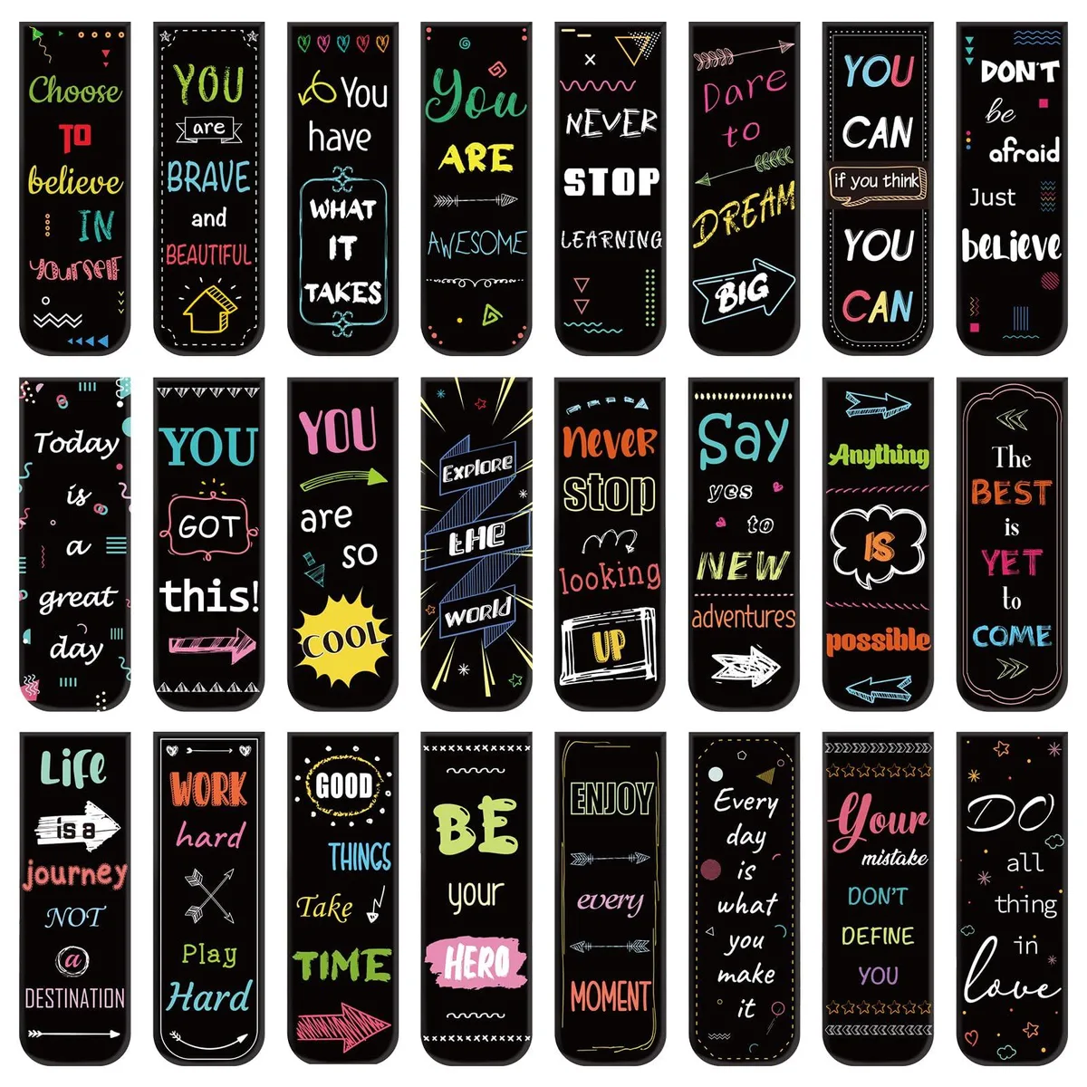  WSICSE D6765K-11-N Magnetic Bookmarks Board 48 Count 24 Styles — product photo