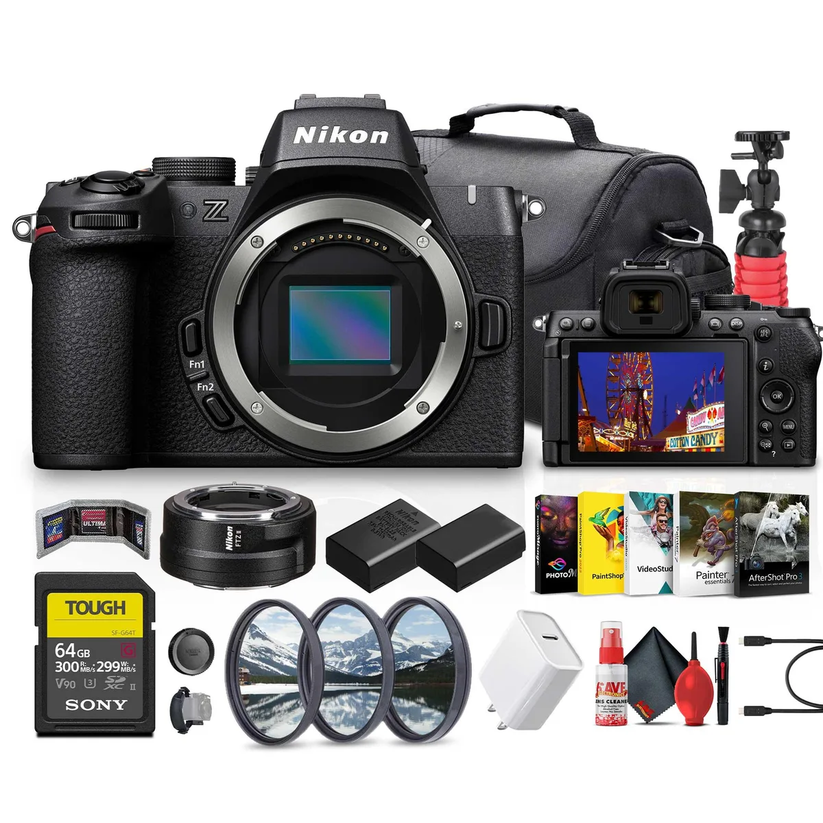 Nikon Inc Nikon Z50 II Camera Kit with FTZ II Adapter 64GB Card 12-Inch Tripod — product photo