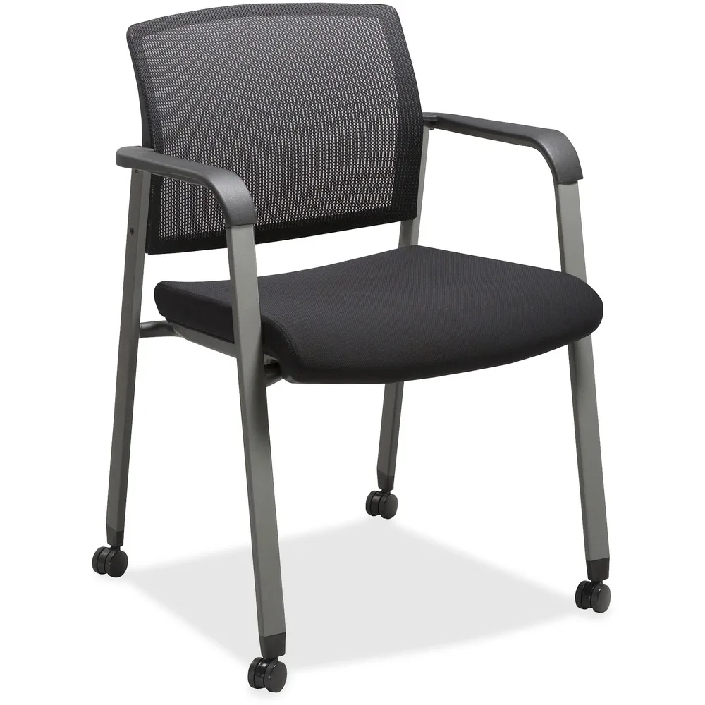 Lorell Lorell LLR30953 guest chair mesh back casters black office furniture — product photo