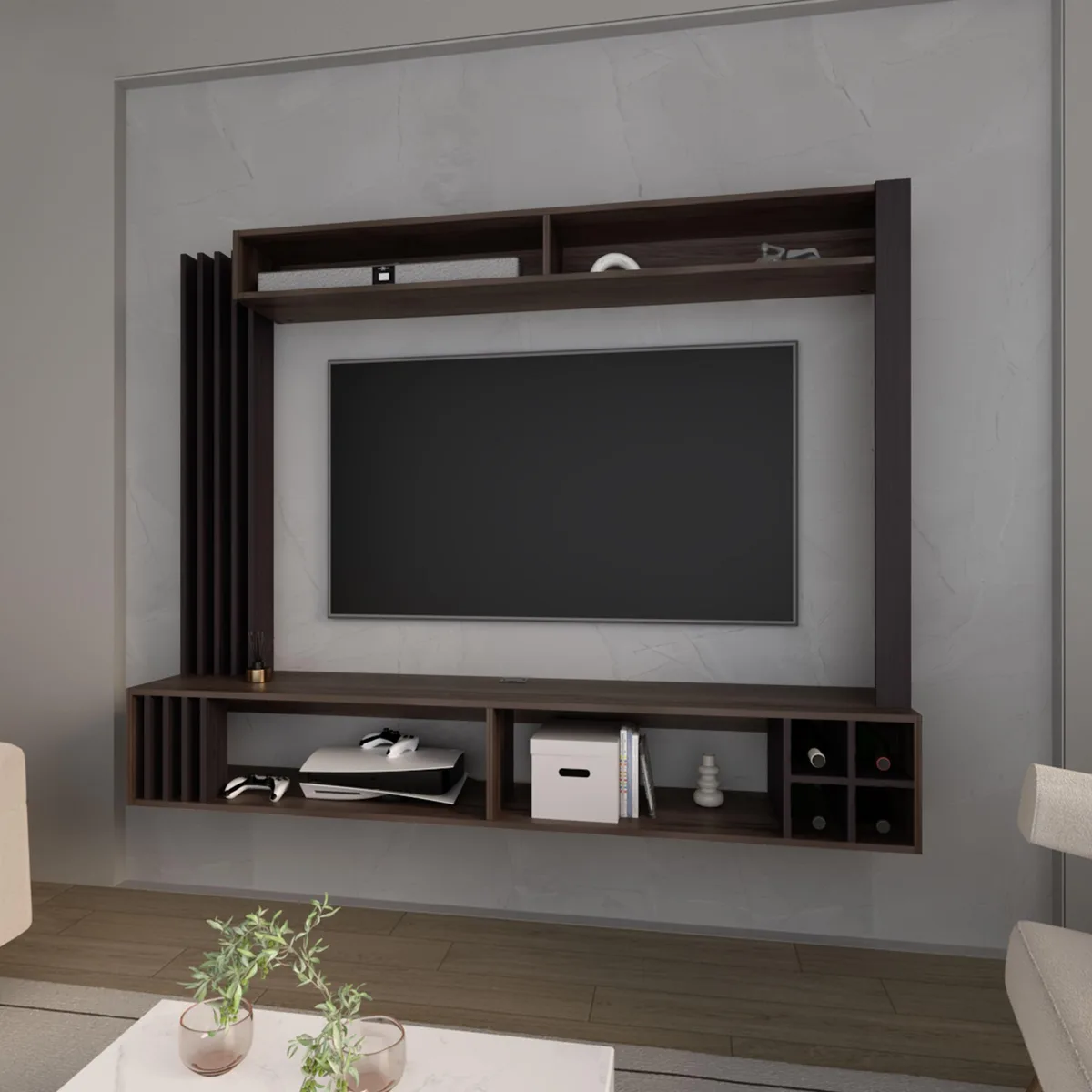 tuphen tuphen Wenge Entertainment Center with Wine Storage — product photo