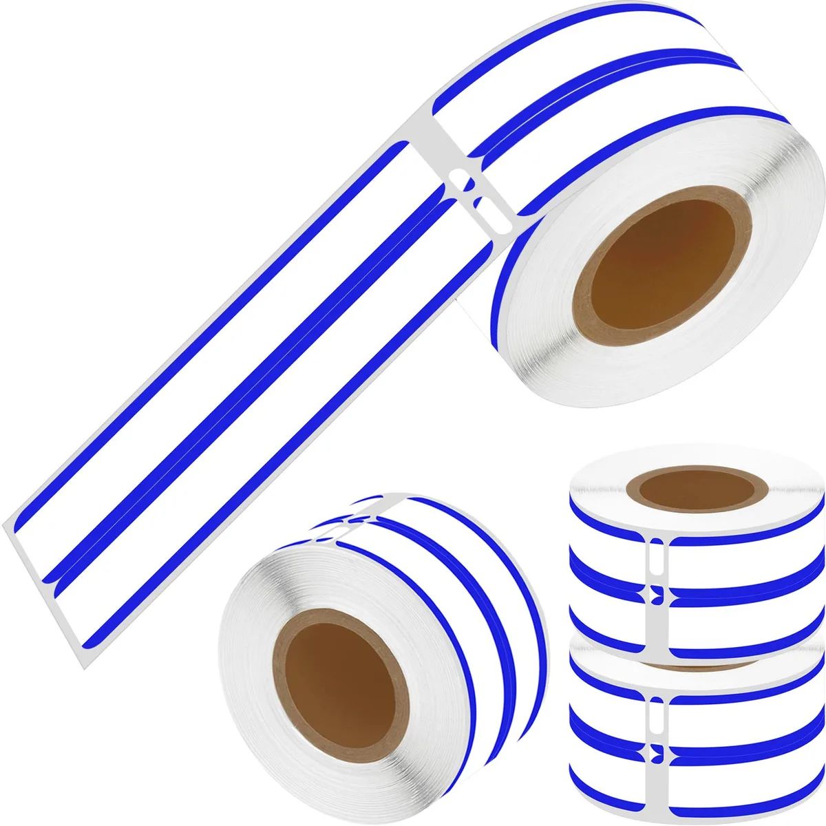 GREENCYCLE GREENCYCLE DM-30275 Label 4 Rolls 260 Labels 14mm x 87mm White Blue Stripe — product photo