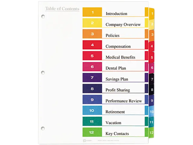Avery Avery 11196 Ready Index 12-Tab Binder Dividers, 6 Sets — product photo