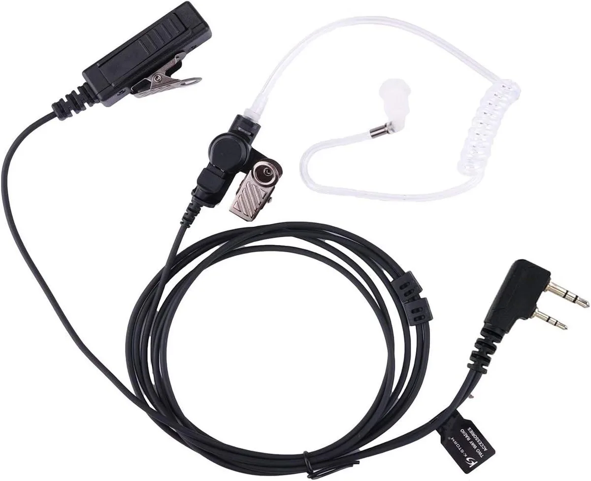 usbroway usbroway K-STORM Covert Acoustic Tube Earpiece Headset with Mic for 2-Pin Kenwood Two-Way Radio — product photo