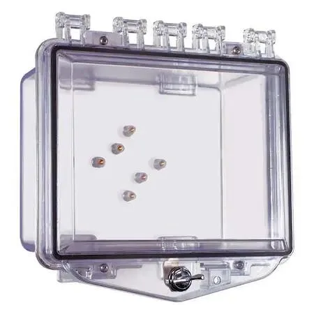 Clear polycarbonate surface enclosure, 10 by 10 inches, 5 1/4 inches deep
