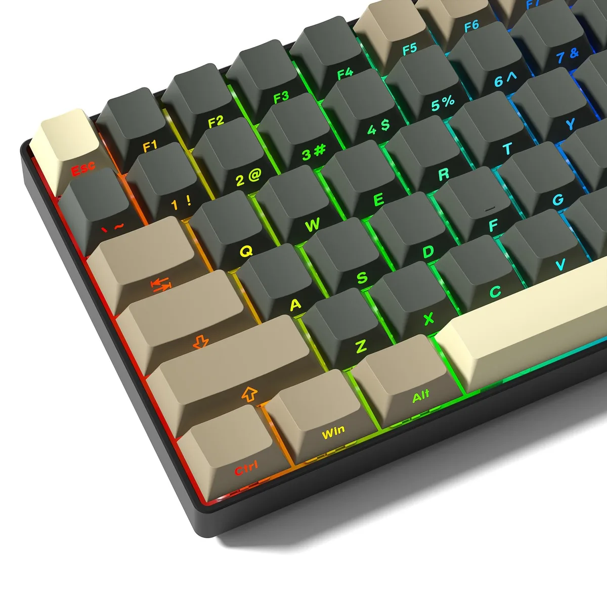 Womier Womier Shine-Through Double-Shot PBT Keycaps Cherry Profile 131 Keys Grey Brown — product photo