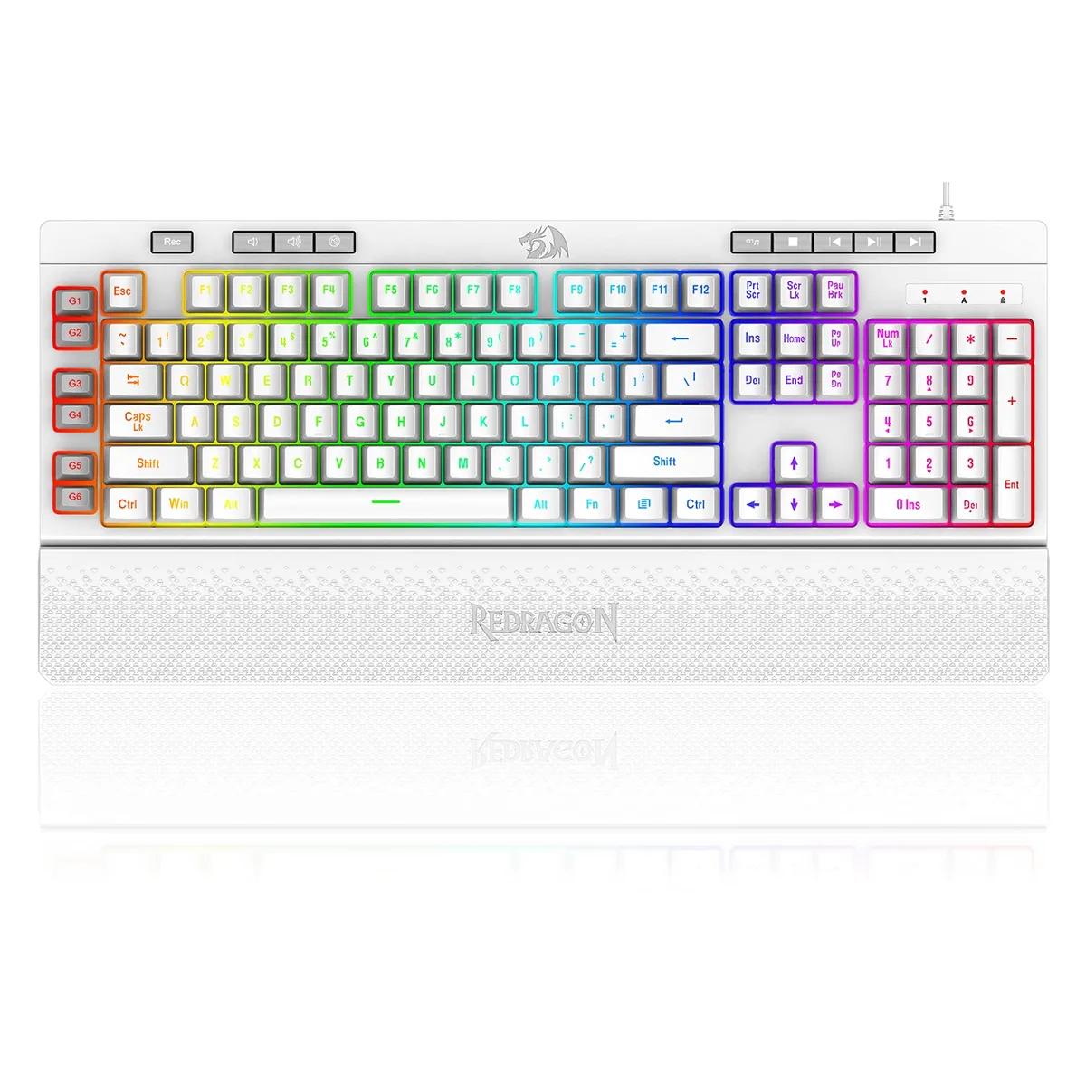 Redragon Redragon K512 Shiva White RGB Gaming Keyboard — product photo