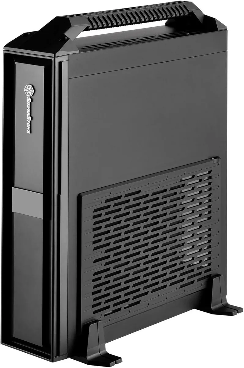 Silverstone Technology Silverstone Technology Milo Mini-ITX SST-ML08B-H Slim HTPC Server Chassis with Handle, Black — product photo