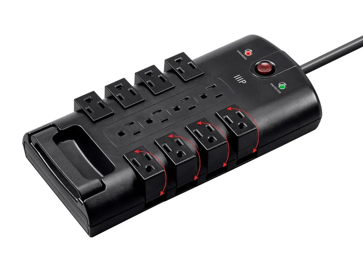 Monoprice Inc. Monoprice 115874 12 Outlet Rotating Surge Protector 10 Feet 4320 Joules — product photo