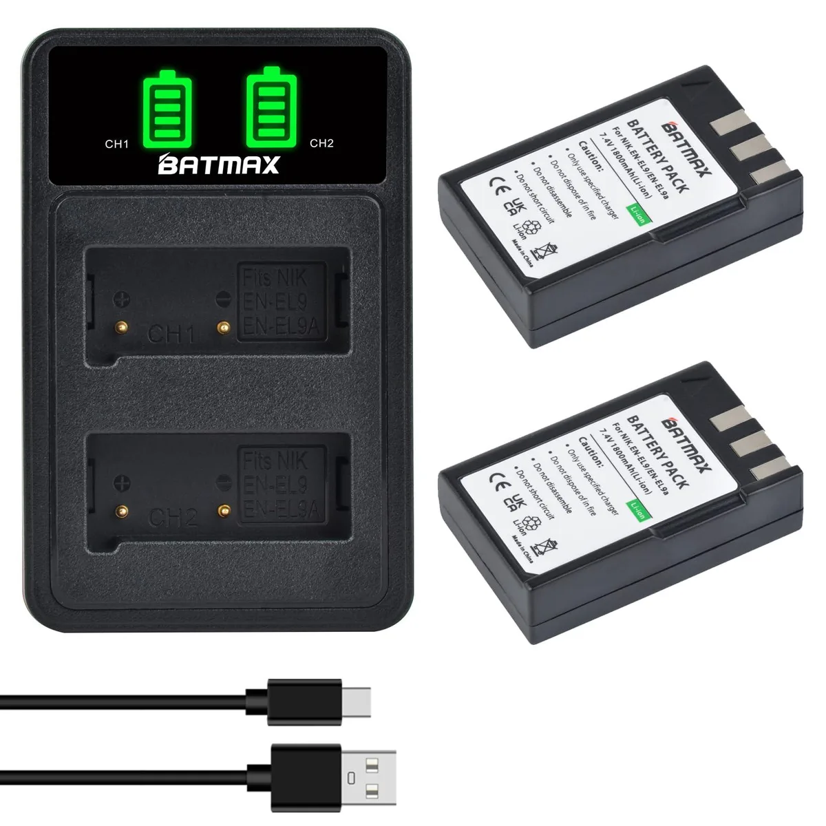  Accessory Power EN-EL9 2-Pack with USB Dual Charger — product photo