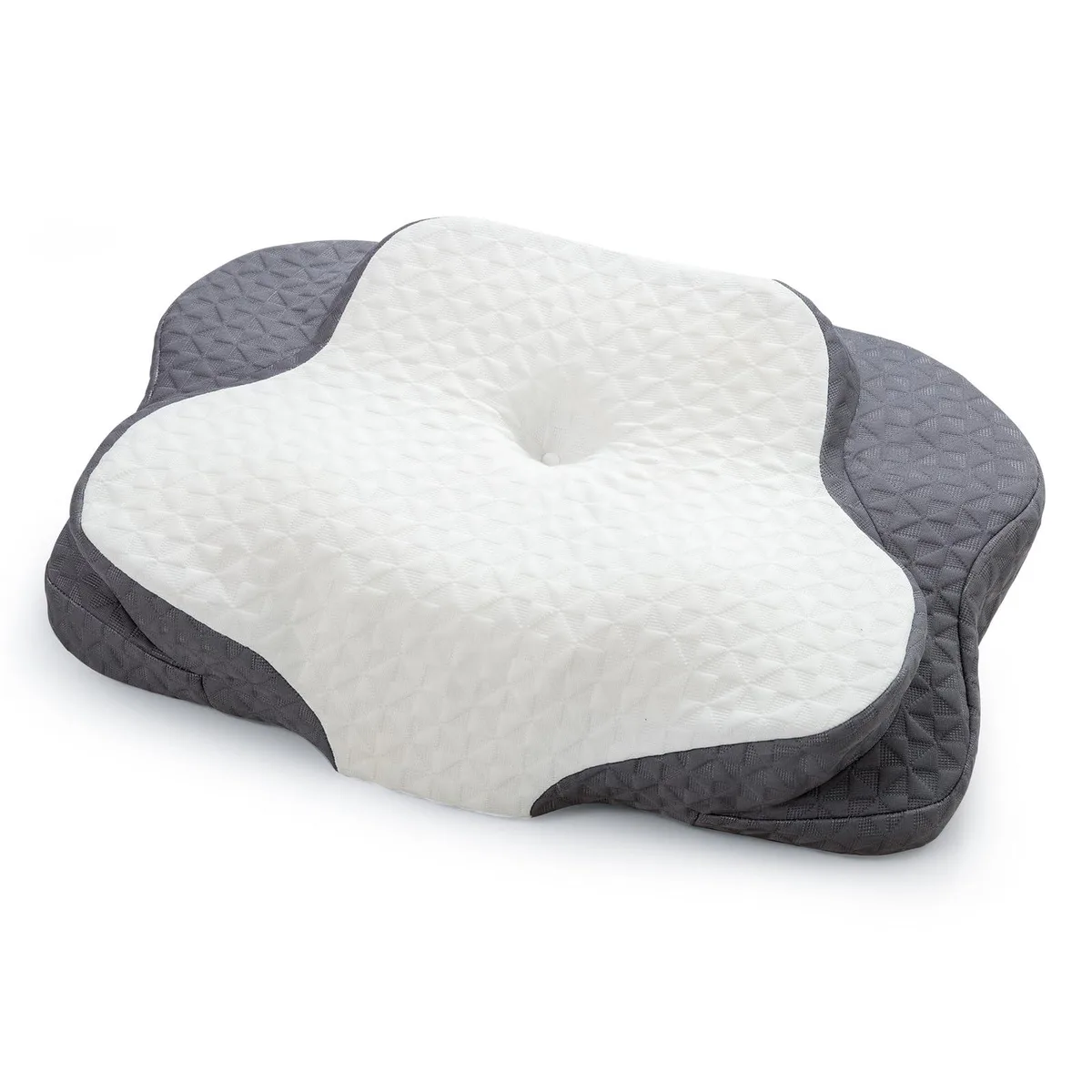Small black contour memory foam pillow with breathable removable cover