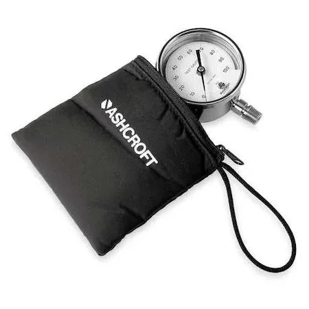 Silver stainless steel pressure gauge with bottom connection