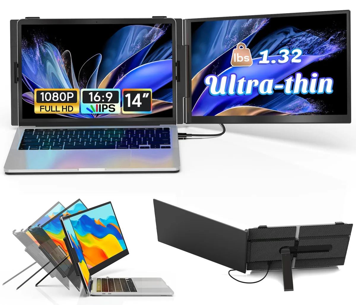 Laptomo Laptomo 14" FHD 1080P Portable Dual Monitor — product photo