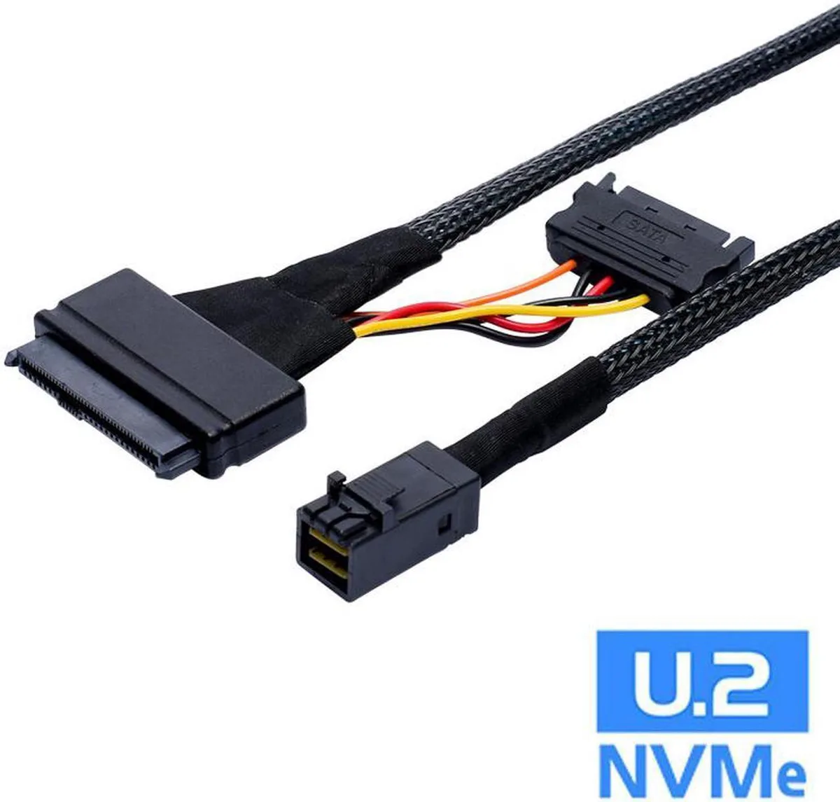 Vszerda Vszerda Mini SAS SFF-8643 to U.2 SFF-8639 NVMe Adapter Cable with SATA Power .5m — product photo