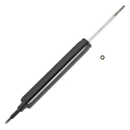 Silver metal rear shock absorber cylinder with mounting hardware