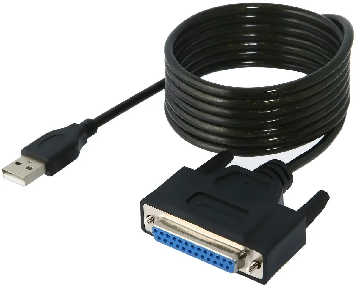 Sabrent CB-DB25 USB 2.0 to DB25 IEEE-1284 Parallel Printer Cable Adapter with Thumbscrews — product photo
