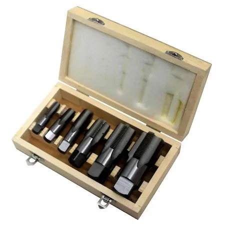 Drill America Drill America DWTHS1/4-1-1/4SET 6Pc HSS NPT Pipe Tap Set — product photo