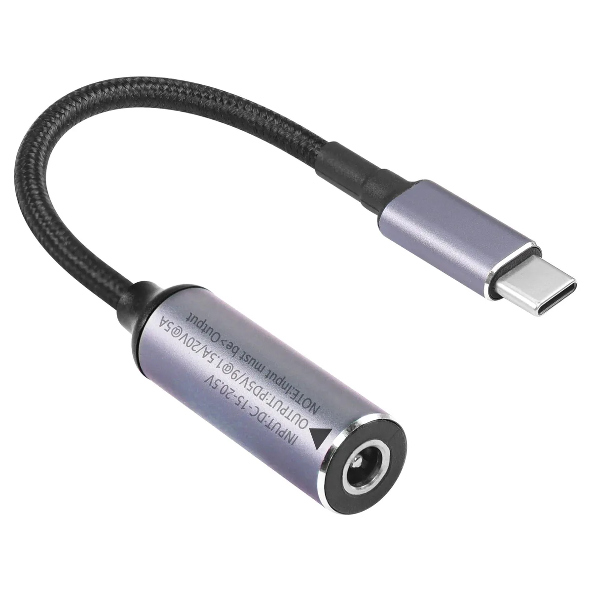 BUCIER BUCIER DC 5.5mm x 2.1mm Female to USB-C Male PD 100W Cable 17.4cm — product photo