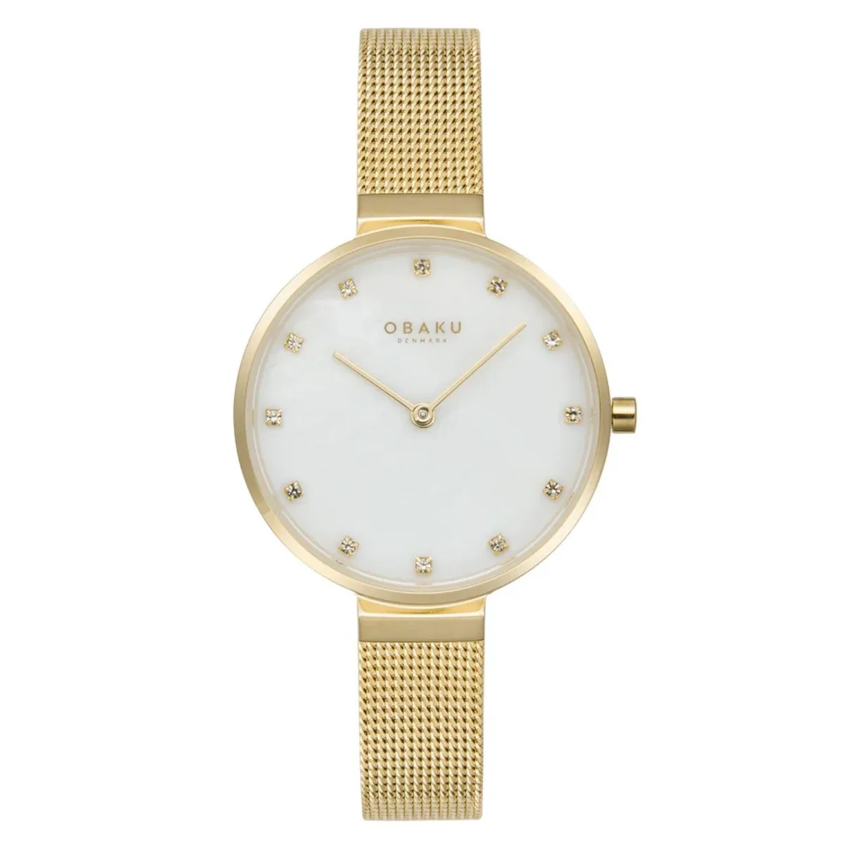 Silver stainless steel watch with white dial and metal bracelet