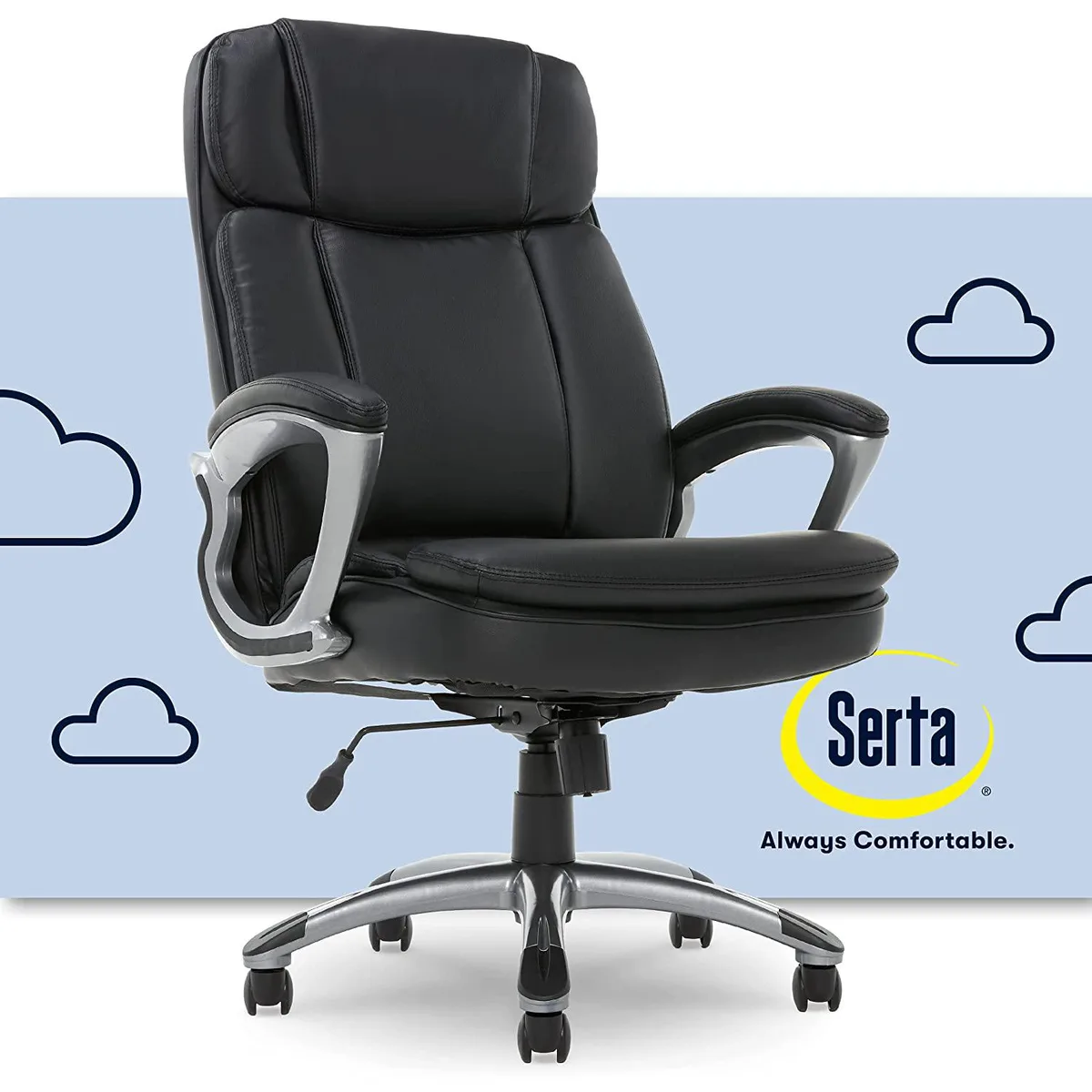 Serta Serta 43675 Big &amp; Tall Executive Office Chair High Back Bonded Leather Black — product photo