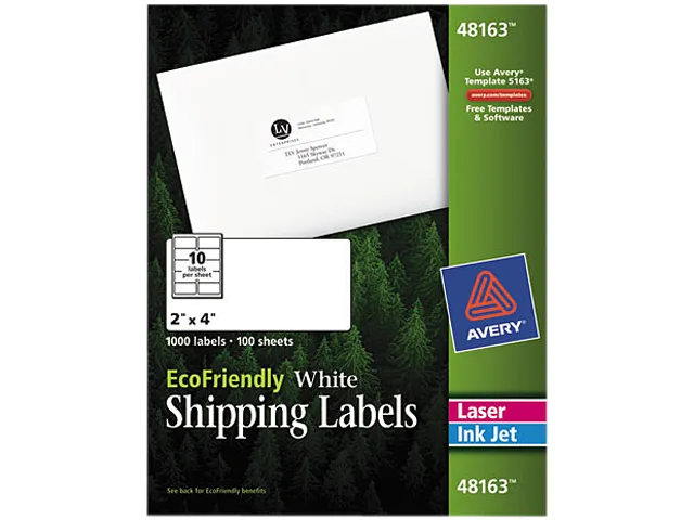 Avery Avery 48163 EcoFriendly Labels White 1000/Pack — product photo