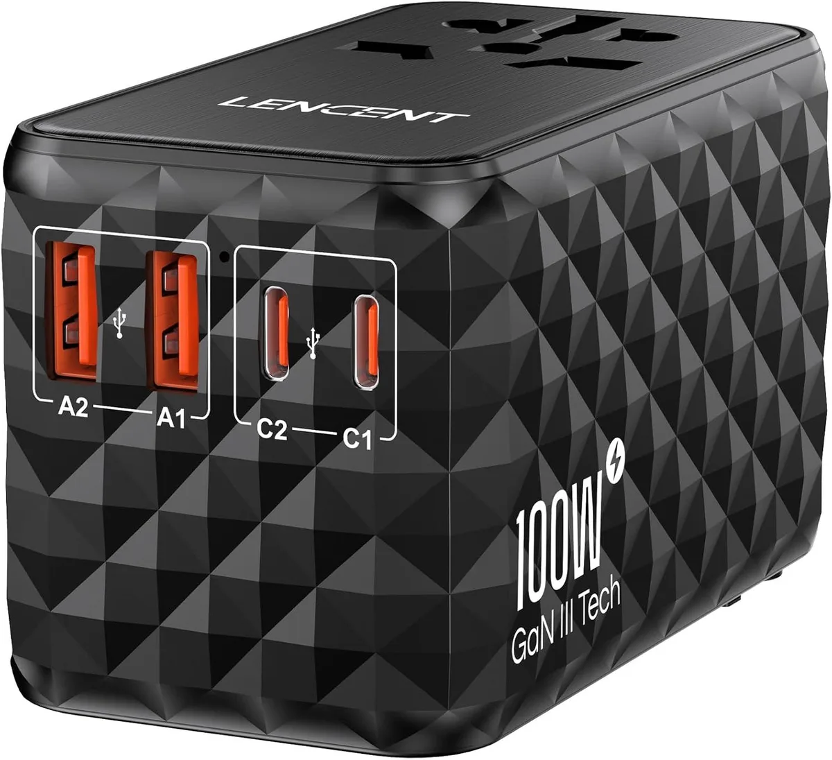 BFKK BFKK 100W International Travel Adapter USB Charger Black — product photo
