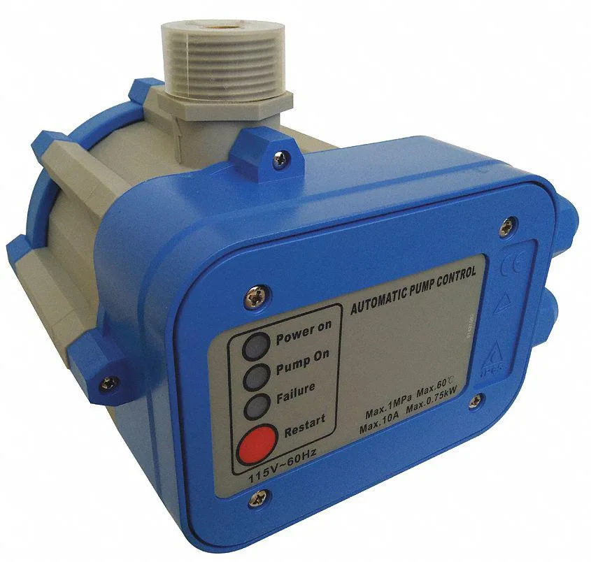 Dayton pressure switch, compact rectangular unit with threaded ports and electrical terminals