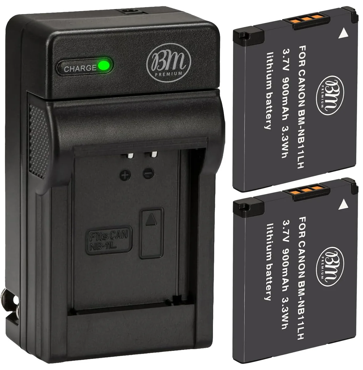  BM Premium NB-11LH 900mAh Battery &amp; Charger Kit (2 Pack) — product photo