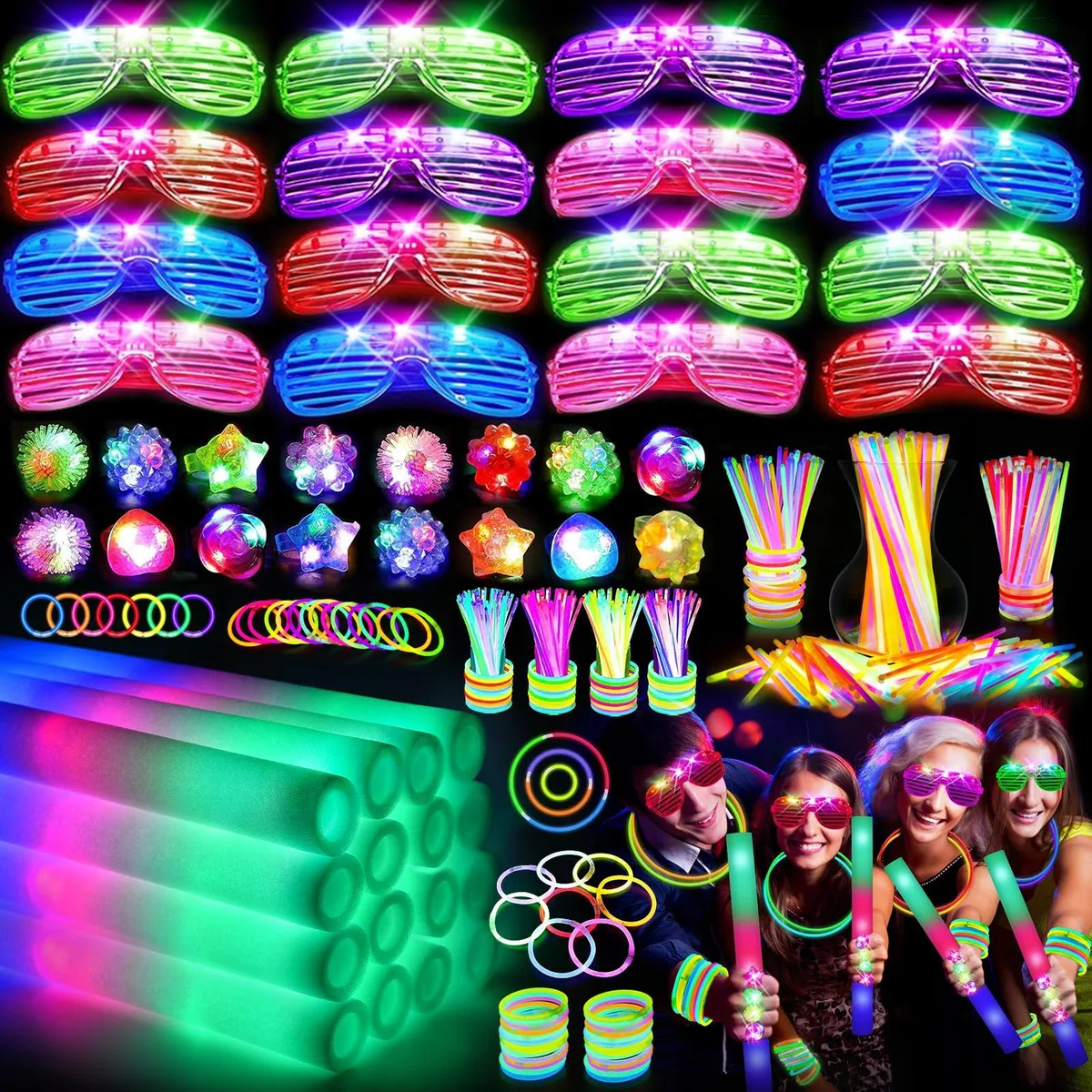  OLUPP 150 PCS Glow Party Supplies Dress-Up Kit — product photo
