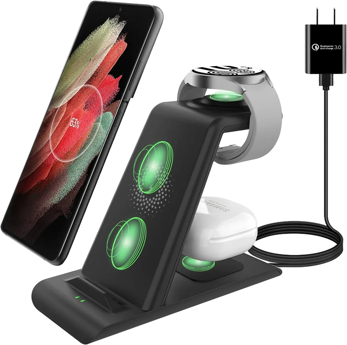 fanic fanic 3-in-1 Wireless Charger Stand Magnetic Galaxy Watch/Phone/Buds 10W — product photo