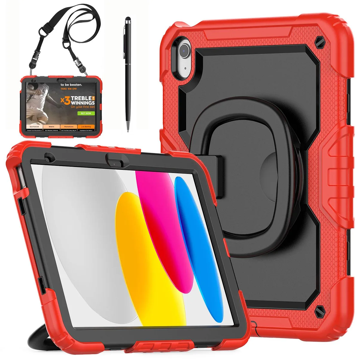 BONAEVER BONAEVER A3354 laptop case for iPad 11 11th gen 2025 and 10th gen 10.9 2022 Red — product photo