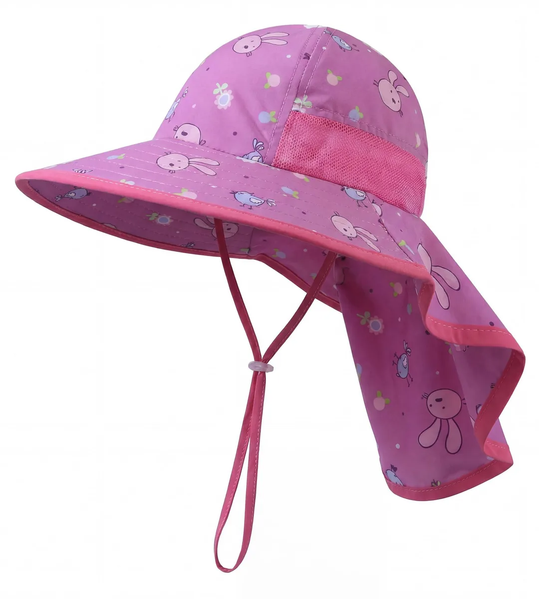 icolor Kids Sun Hat UPF 50+ Bucket Hat with Neck Flap Black Ages 3-10 — product photo