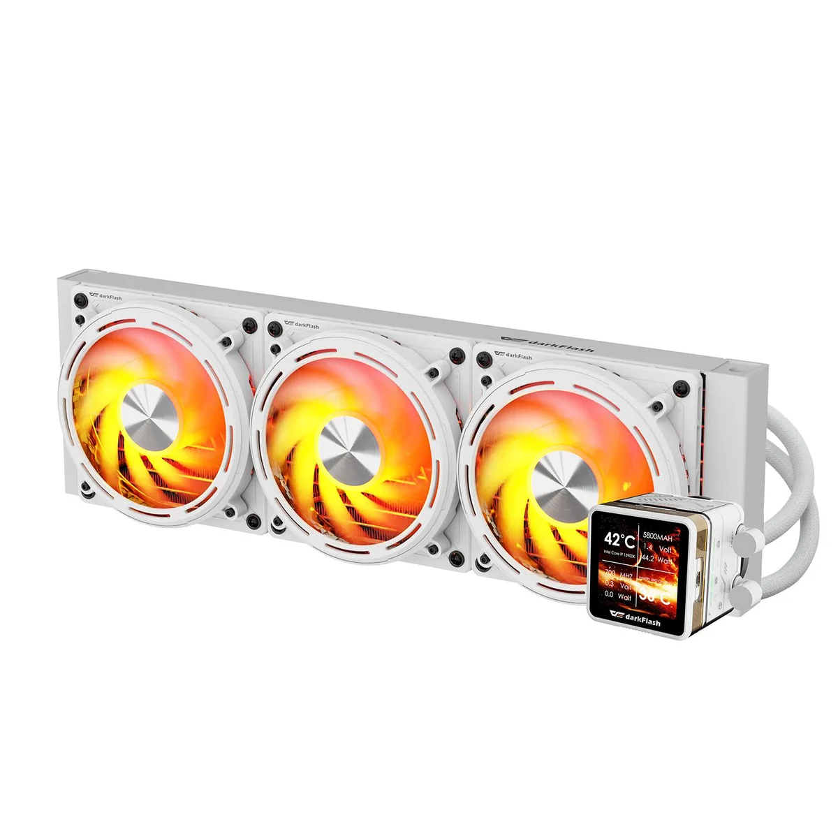 darkFlash darkFlash EXPLORE DE360 360mm AIO liquid cooler 2.88" IPS LCD White — product photo