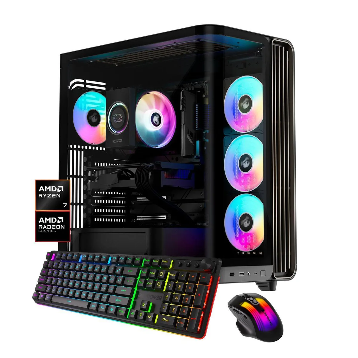 iBUYPOWER iBUYPOWER Trace TBA7R77XT01 Gaming PC Ryzen 7 9700F Radeon RX 7700 XT 12GB 16GB DDR5 1TB NVMe — product photo