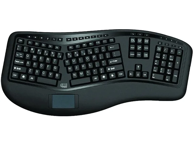 Adesso Adesso WKB-4500UB 2.4GHz Wireless Ergonomic Keyboard with Touchpad — product photo
