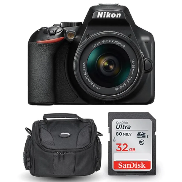 Nikon Global Nikon D3500 DSLR Camera with 18-55mm VR Lens 1590 + 32GB Card &amp; Case — product photo