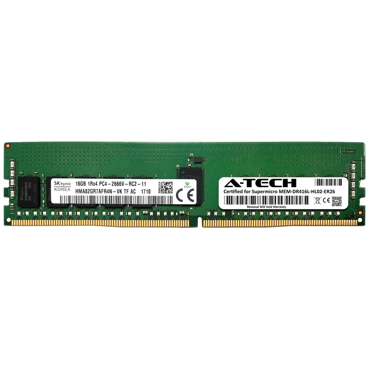 A-Tech A-Tech Supermicro Certified MEM-DR416L-HL02-ER26 16GB DDR4 2666MHz ECC RDIMM Server RAM — product photo
