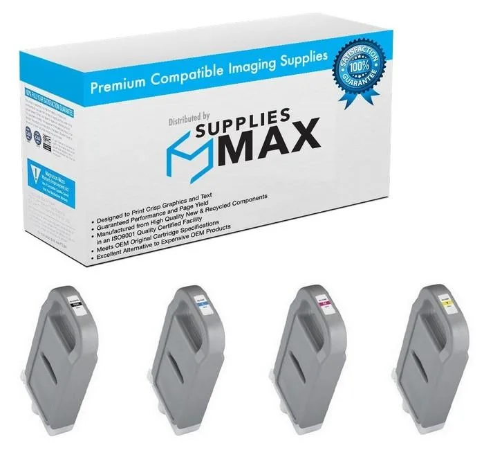 SuppliesMax SuppliesMax PFI-1700MP High Yield Inkjet Combo Pack (PBK/C/M/Y) 700 ML — product photo