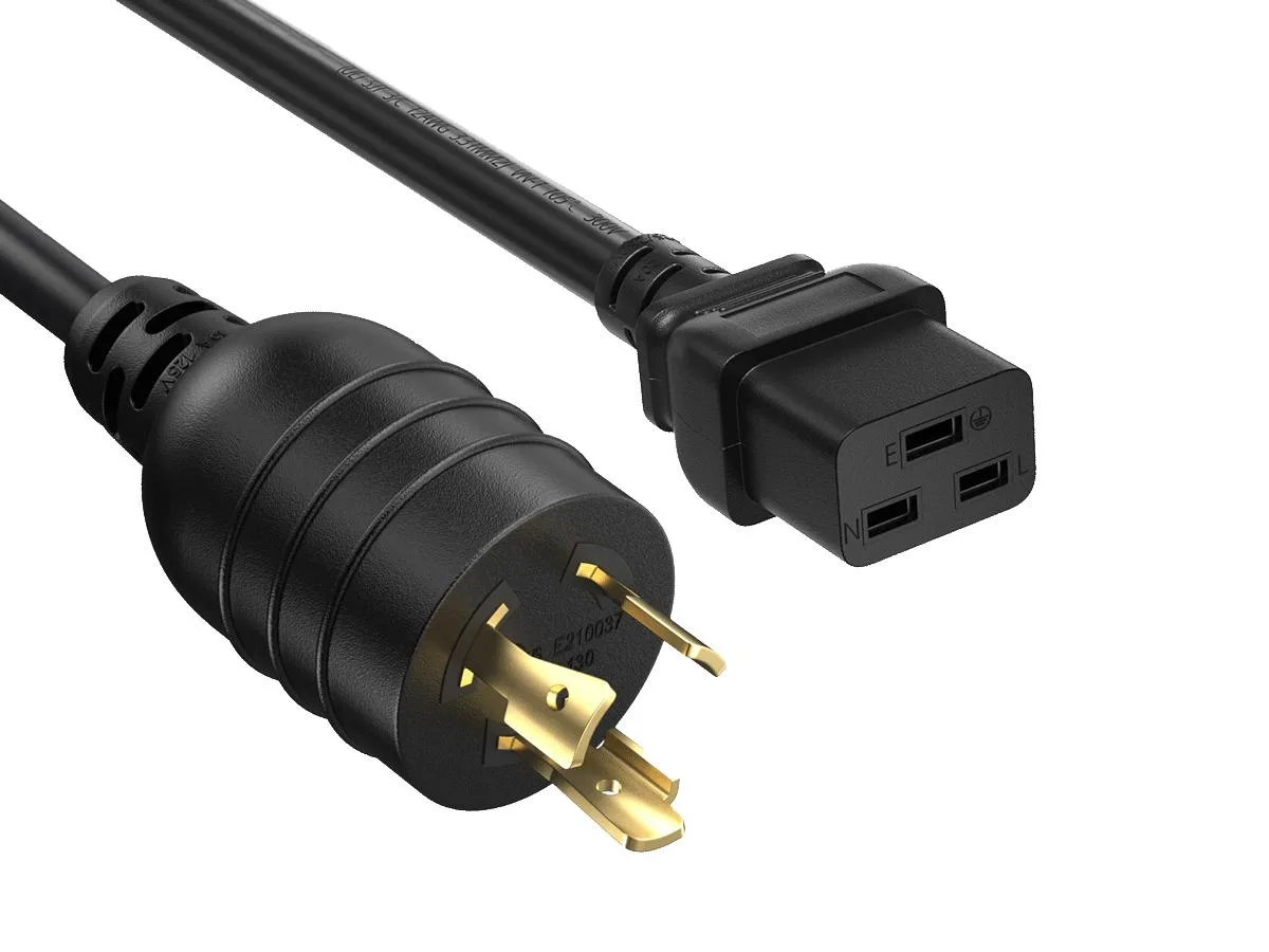 Cable Leader Cable Leader 8ft NEMA L5-20P to C19 Locking Power Cord 12 AWG 20A/125V Black — product photo