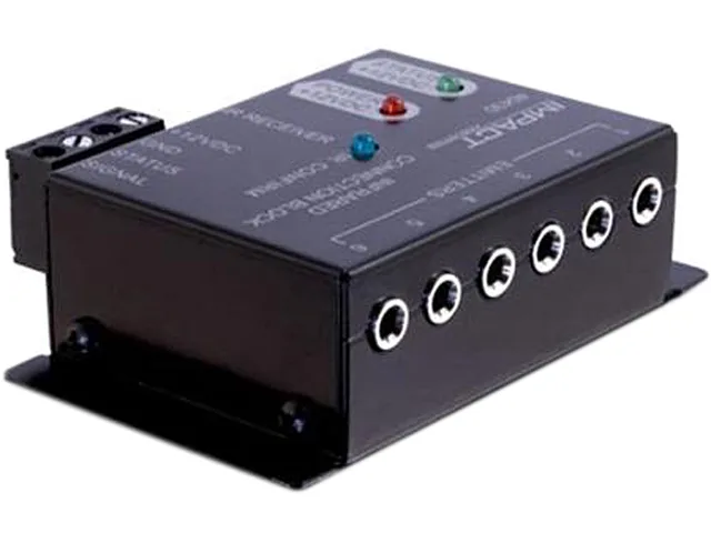 Black IR repeater kit with receiver, block, two dual emitters and power adapter